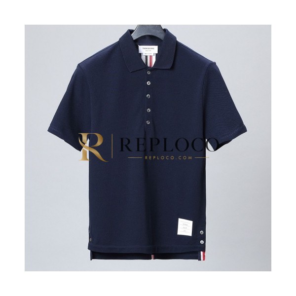 ✨[톰브라운]Thom Browne 2020 Mm/Wm Casual Cotton Short Sleeved Polo Tshirts - 톰브라운 2020 남자 로고 코튼 폴로 반팔티 Tho0659x.Size(s - 2xl).네이비