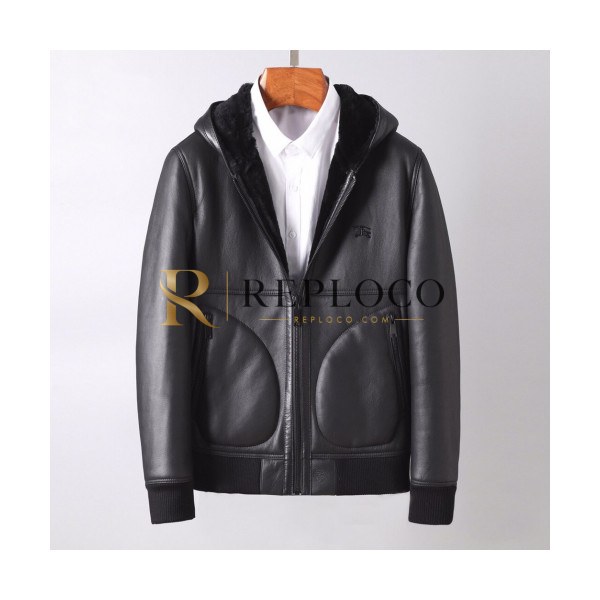 ✨Burberry 2019 Mens Casual Leather Jacket - 버버리 2019 남성 캐쥬얼 가죽 자켓 Bur01662x.Size(l - 4xl).블랙