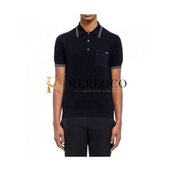 ✨Prada Mens Basic Logo Short Sleeved Tshirts Navy - 프라다 2021 남성 베이직 로고 폴로 반팔티 Pra02257x Size(l - 2xl) 네이비
