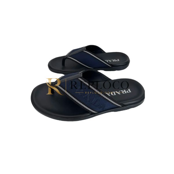 ✨Prada Mens Leather Slipper - 프라다 남성용 레더 슬리퍼,PRAS0092.Size(245 - 280).블랙+블루