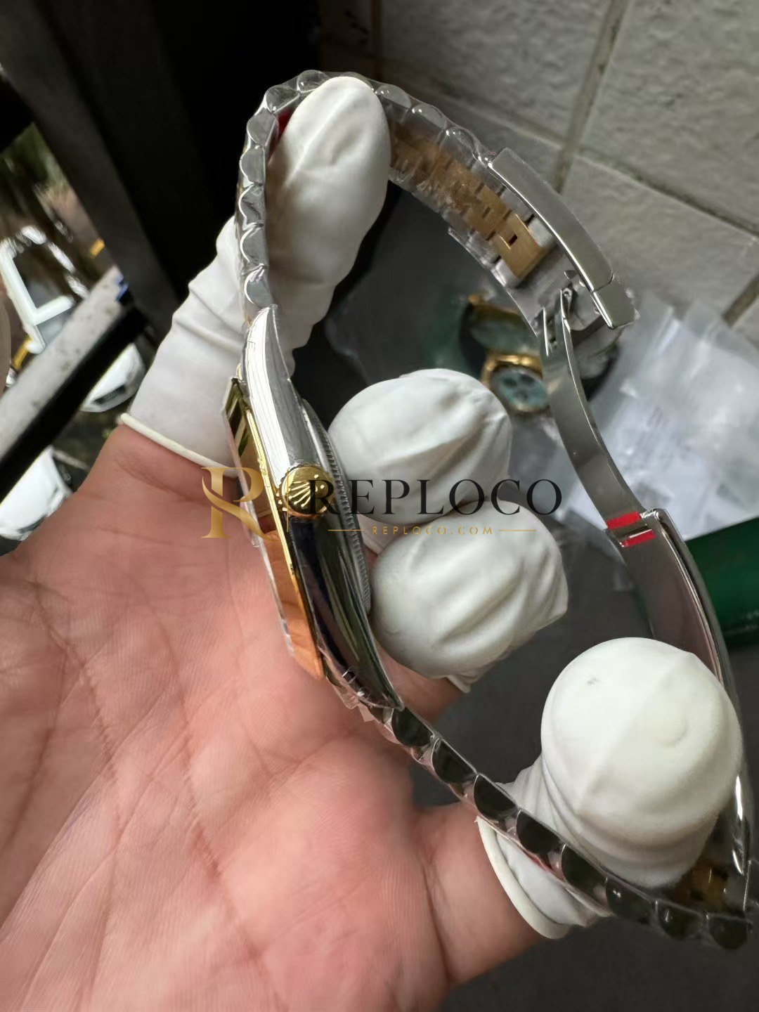 VS 공장 롤렉스 데이트저스트 41mm 126303 투톤 옐로우 골드 슬레이트 그레이 “윔블던” 다이얼 스무스 베젤 쥬빌리 브레이슬릿 1:1 슈퍼클론 DD3235 무브먼트 - 이미지 7