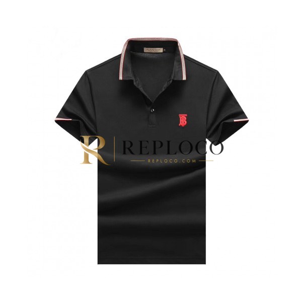 ✨[매장판]Burberry 2019 Mens Logo Silket Short Sleeved Polo Tshirt - 버버리 2019 남성 로고 실켓 폴로 반팔티 Bur01646x.Size(m - 3xl).블랙