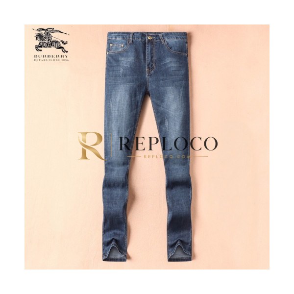✨[클래식]Burberry 2019 Mens Logo Slim Fit Denim Pants - 버버리 남성 로고 슬림핏 데님 팬츠 Bur0740x.Size(29 - 40).블루