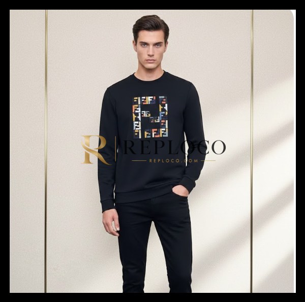 ✨[펜디]Fendi 2026 Mens Logo Crew-neck Cotton Tshirts - 펜디 2026 남성 몬스터 크루넥 코튼 긴팔티 Fen0572x.Size(m - 4xl).블랙
