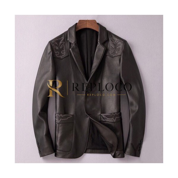 ✨Fendi 2019 Mens Casual Leather Jacket - 펜디 2019 남성 캐쥬얼 레더 자켓 Fen0397x.Size(m - 3xl).블랙