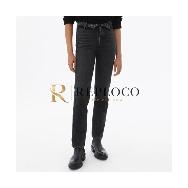 ✨Alexsander Wang Womens Logo Classic Denim Pants - 알렉산더왕 2020 여성 로고 클래식 데님 팬츠 Alw0072x.Size(26 - 29).블랙