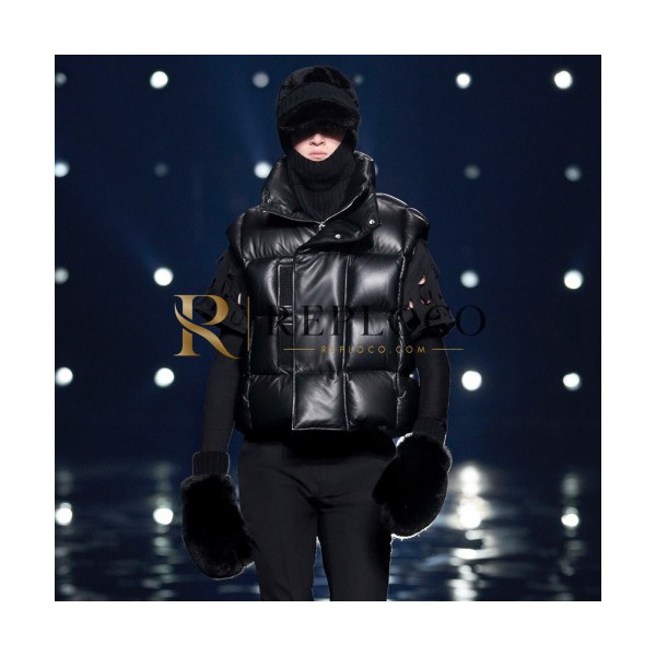 ✨Givenchy Mens Casual Goose-down Leather Vest - 지방시 2021 남성 구스다운 가죽 베스트 Giv0567x Size(m - 2xl) 블랙