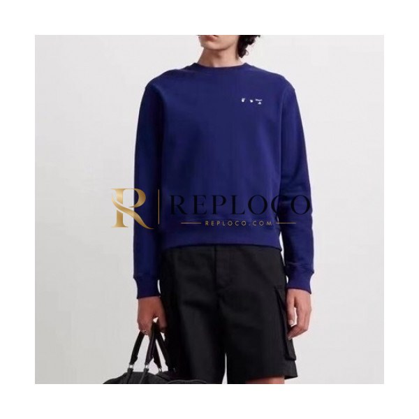 ✨Off-white Mm/Wm Logo Cotton Oversize Hoodie Navy - 오프화이트 2021 남/녀 로고 코튼 오버사이즈 후디 Off0791x Size(xs - l) 네이비