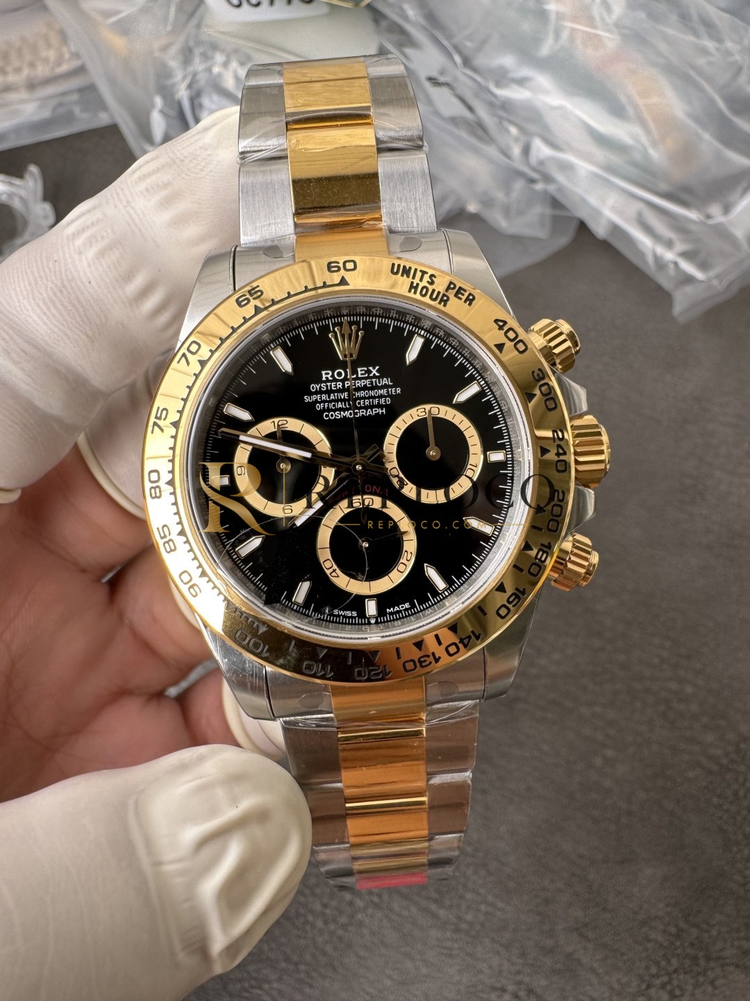 VS 공장 롤렉스 코스모그래프 데이토나 40mm 126503 투톤 옐로우 골드 블랙 다이얼 1:1 슈퍼클론 DD4131 무브먼트