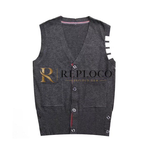 ✨Thom Browne 2019 Mens Wool Vest - 톰브라운 2019 남성 울 조끼 Tho0348x.Size(s - l).그레이