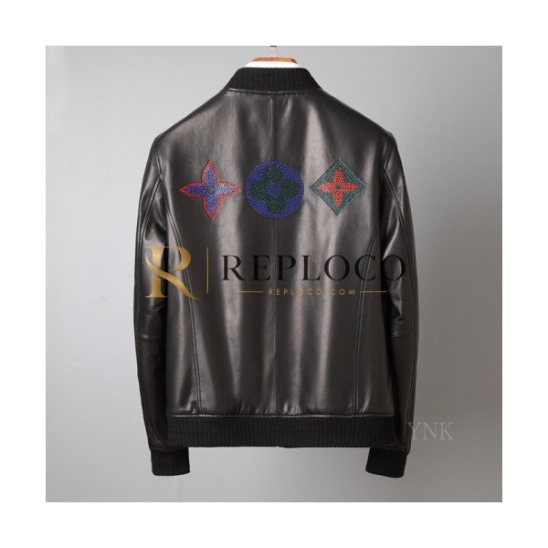 ✨[루이비통]Louis vuitton 2020 Mens Logo Leather Jackets - 루이비통 2020 남성 로고 가죽 자켓 Lou02414x.Size(m - 3xl).블랙