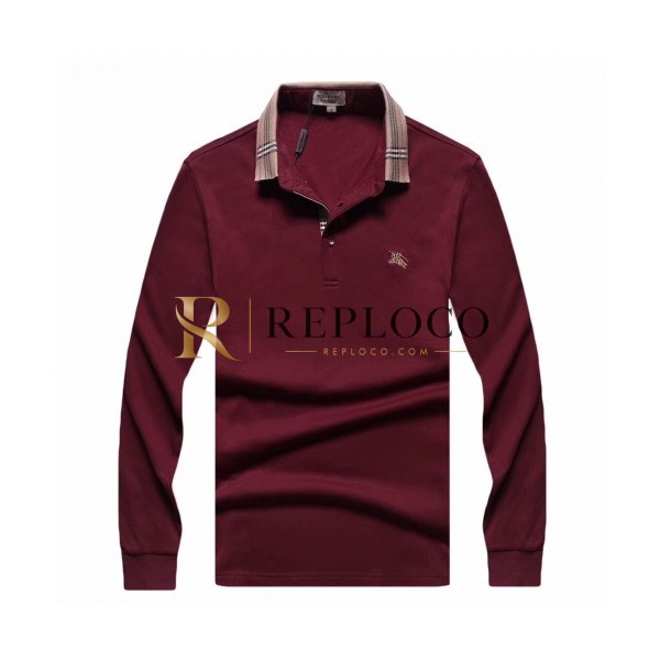 ✨[버버리]Burberry 2020 Mens Logo Casual Cotton Polo Tshirts - 버버리 2020 남성 로고 캐쥬얼 코튼 폴로 맨투맨 Bur02177x.Size(m - 3xl).버건디