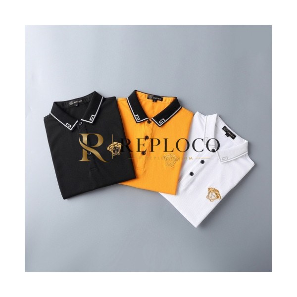 ✨[베르사체]Versace 2020 Mens Logo Silket Short Sleeved Polo Tshirts - 베르사체 2020 남성 메두사 실켓 폴로 반팔티 Ver0568x.Size(m - 3xl).3컬러(블랙/옐로우/화이트)