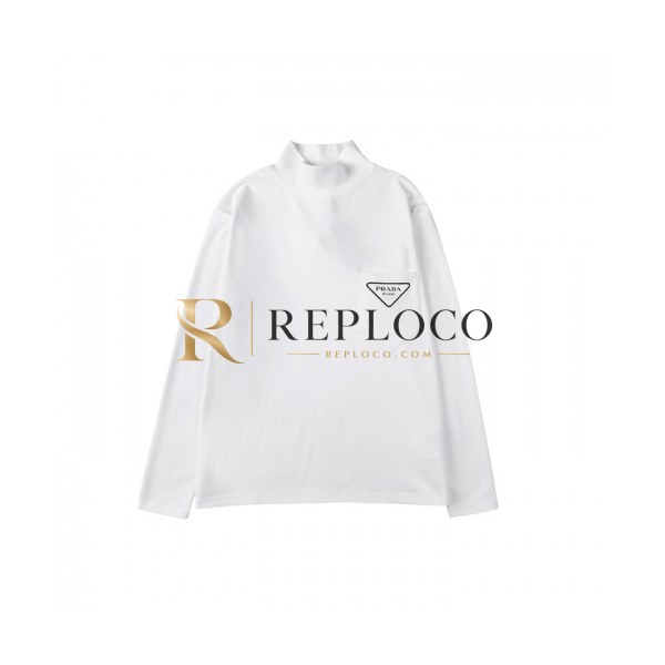 ✨Prada Mens Crew-neck Cotton Tshirts White - 프라다 2021 남성 로고 크루넥 코튼 긴팔티 Pra02487x Size(s - xl) 화이트