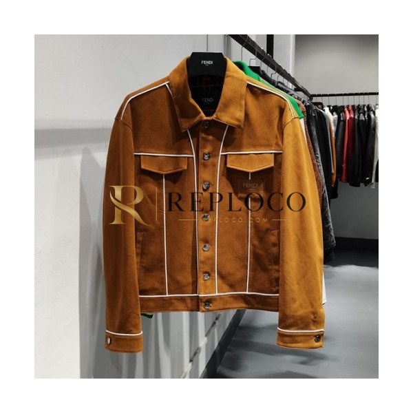 ✨Fendi Mens Casual Zip-up Leather Jackets Brown - 펜디 2021 남성 캐쥬얼 집업 가죽 자켓 Fen01061x Size(m - 3xl) 브라운
