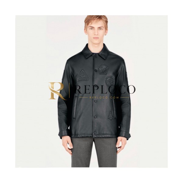 ✨Louis vuitton 2019 Mens Logo Casual Leather Jacket - 루이비통 2019 남성 로고 캐쥬얼 가죽 자켓 Lou01307x.Size(m - 2xl).블랙