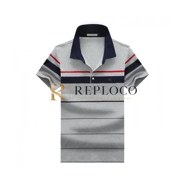 ✨[매장판]Gucci 2020 Mens Logo Cotton Short Sleeved Polo Tshirts - 구찌 2020 남성 로고 코튼 폴로 반팔티 Guc02378x.Size(m - 3xl).그레이