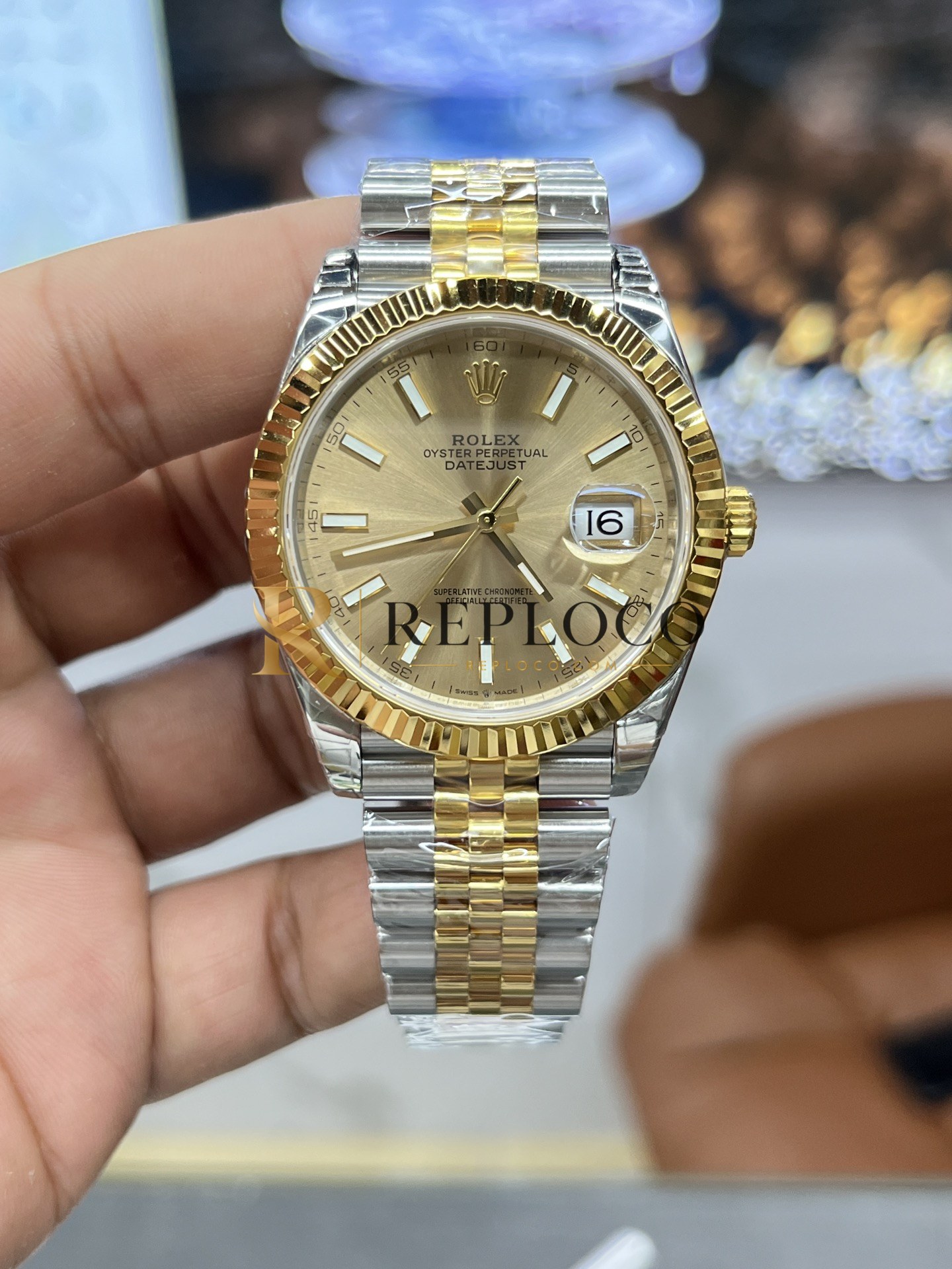 VS 공장 롤렉스 데이트저스트 41mm 126333 투톤 옐로우 골드 샴페인 다이얼 플루티드 베젤 쥬빌리 브레이슬릿 1:1 슈퍼 클론 DD3235 무브먼트