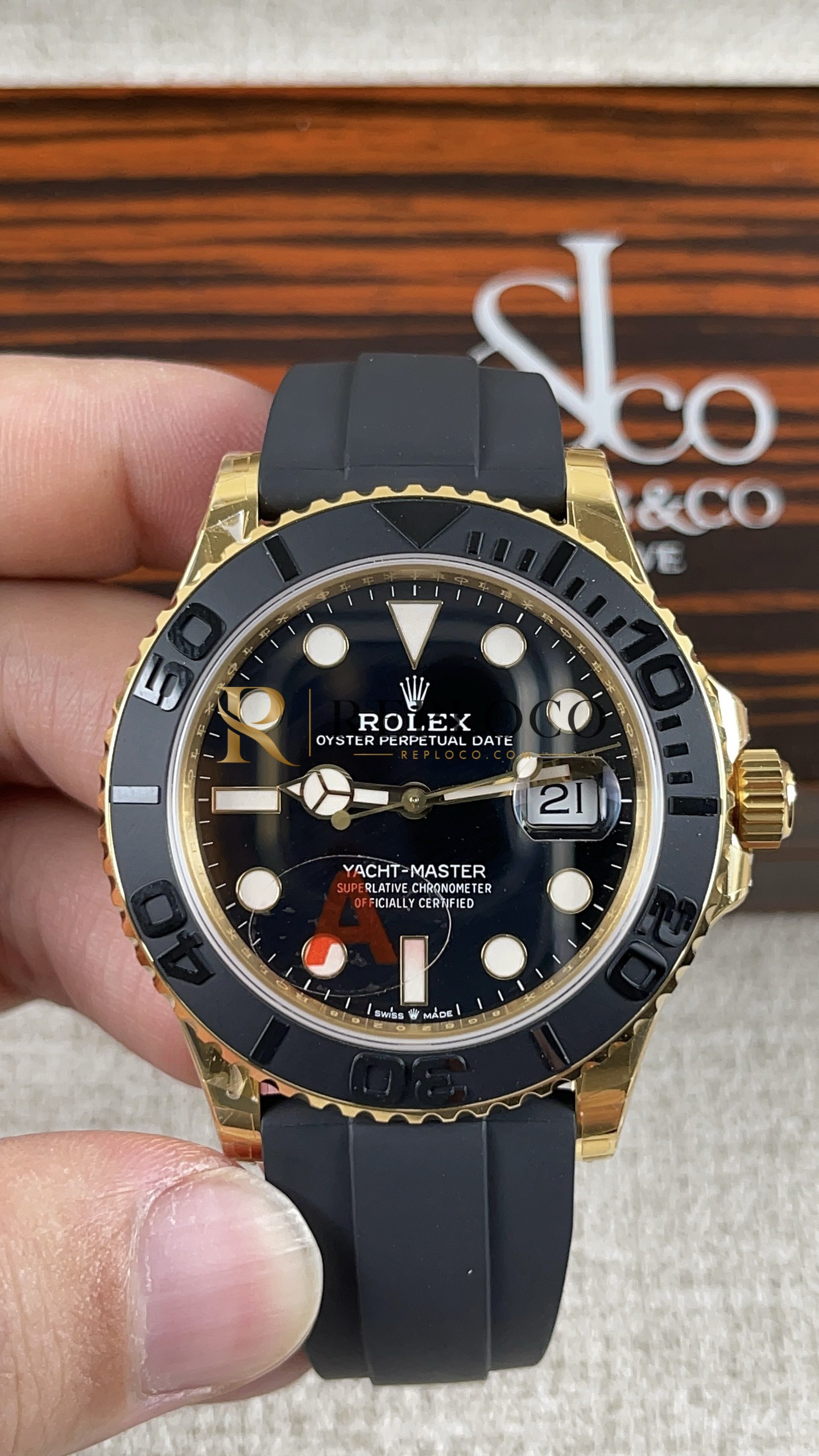 VS 공장 롤렉스 요트마스터 226658 블랙 다이얼 42mm 옐로우 골드 오이스터플렉스 1:1 슈퍼클론 DD3235 무브먼트