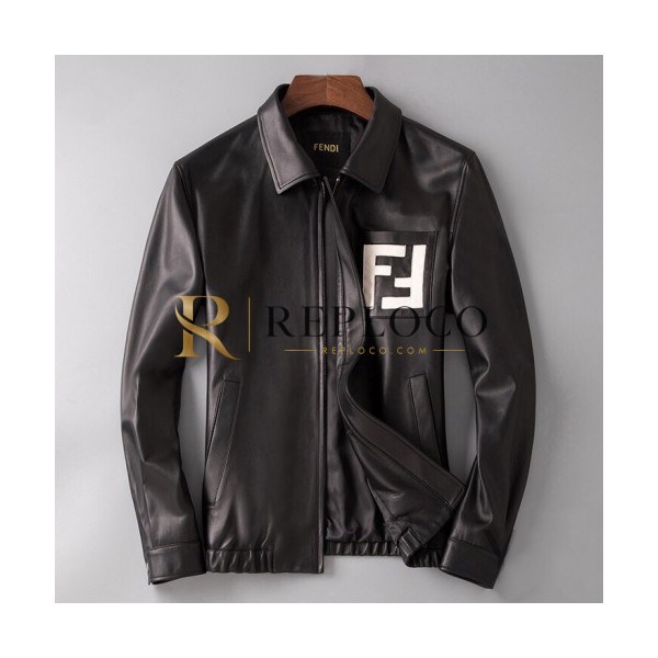 ✨Fendi 2019 Mens Casual Leather Jacket - 펜디 2019 남성 캐쥬얼 레더 자켓 Fen0406x.Size(l - 4xl).블랙