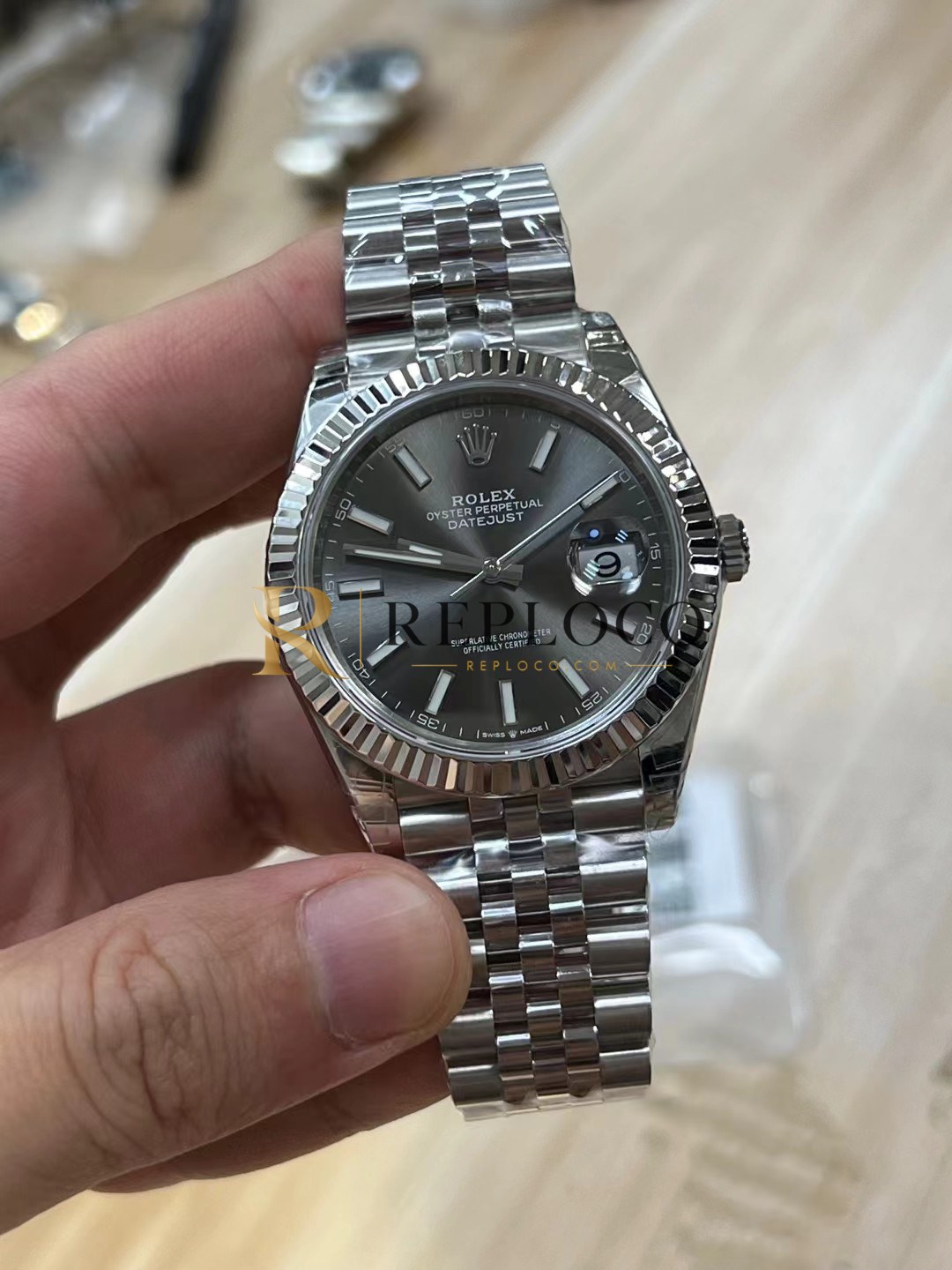 VS 공장 롤렉스 데이트저스트 41mm 126334 선버스트 슬레이트 그레이 다이얼 플루티드 베젤 주빌리 브레이슬릿 1:1 슈퍼클론 DD3235 무브먼트