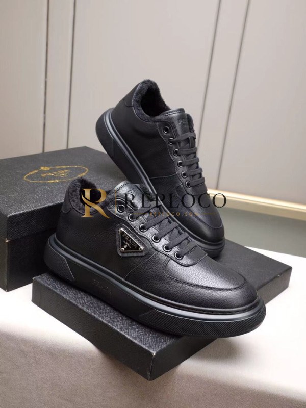 ✨Prada Mens Leather Running Shoes - 프라다 남성용 레더 런닝슈즈,PRAS0509,Size(240 - 275).블랙