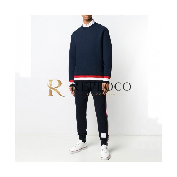 ✨Thom Browne 2019 Mens Strap Crew-neck Tshirt - 톰브라운 2019 남성 스트랩 크루넥 코튼 긴팔티 Thom0268x.Size(s - 2xl).2컬러(네이비/그레이)
