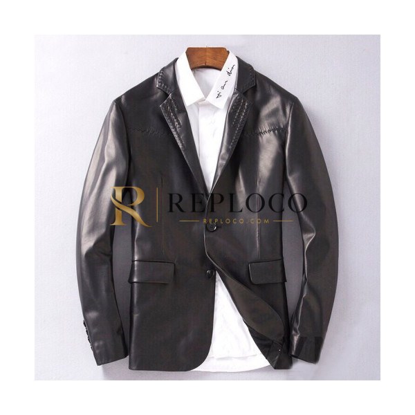 ✨Bottega Veneta 2019 Mens Business Leather Suit Jacket - 보테가베네타 2019 남성 비지니스 가죽 슈트 자켓 Bot0085x.Size(l - 4xl).블랙