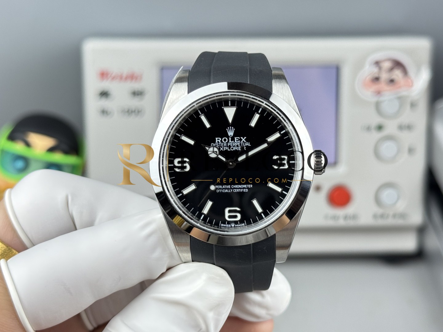 VS 공장 롤렉스 익스플로러 224270 커스텀 40mm 블랙 3-6-9 다이얼 스무스 베젤 오이스터플렉스 스타일 스트랩 1:1 슈퍼클론 DD3230 무브먼트