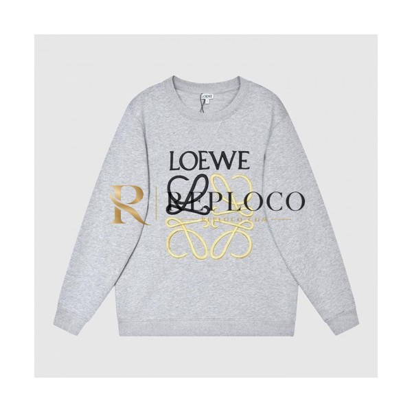 ✨Loewe Mens Logo Crew-neck Cotton Tshirts Gray - 로에베 2021 남성 로고 크루넥 코튼 긴팔티 Loe0499x Size(s - l) 그레이