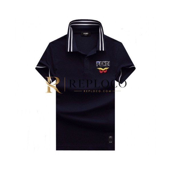 ✨[펜디]Fendi 2020 Mens Logo Casual Cotton Polo Short Sleeved Tshirts - 펜디 2020 남성 로고 캐쥬얼 코튼 폴로 반팔티 Fen0653x.Size(m - 3xl).네이비