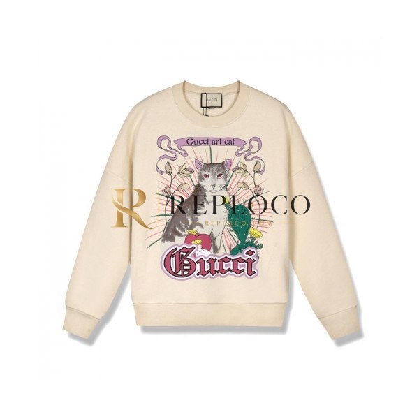 ✨[구찌]Gucci 2020 Mm/Wm Logo Crew-neck Cotton Tshirts - 구찌 2020 남/녀 로고 코튼 크루넥 코튼 긴팔티 Guc03135x.Size(s - l).아이보리