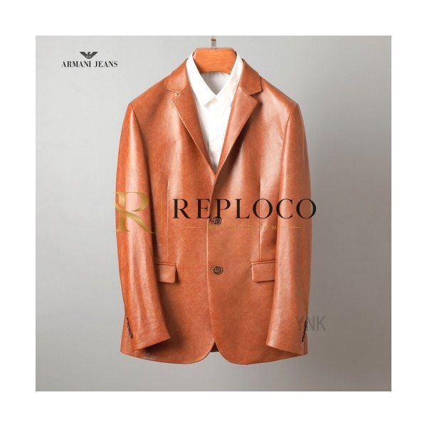 ✨[알마니]Armani 2020 Mens Logo Casual Leather Suit Jackets - 알마니 2020 남성 로고 캐쥬얼 가죽 슈트 자켓 Arm0779x.Size(m - 3xl).브라운