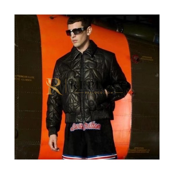 ✨Louis vuitton Mens Logo Leather Jackets Black - 루이비통 2021 남성 로고 가죽 자켓 Lou03692x Size(s - 3xl) 블랙