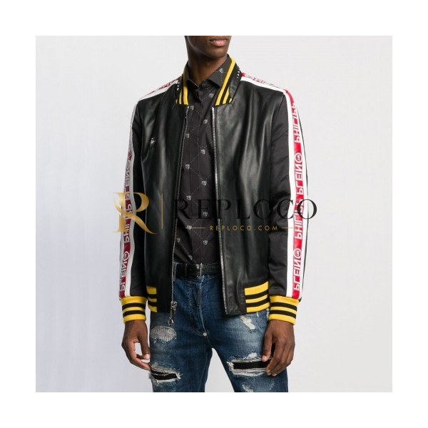 ✨Philipp Plein Mens Leather Jacket - 필립플레인 2020 남성 베이직 가죽 자켓 Phi0132x.Size(m - 3xl).블랙