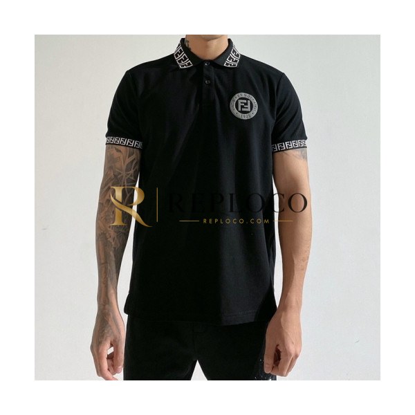 ✨[펜디]Fendi 2020 Mens Logo Casual Short Sleeved Polo Tshirts - 펜디 2020 남성 로고 캐쥬얼 폴로 반팔티 Fen0716x.Size(m - 2xl).블랙