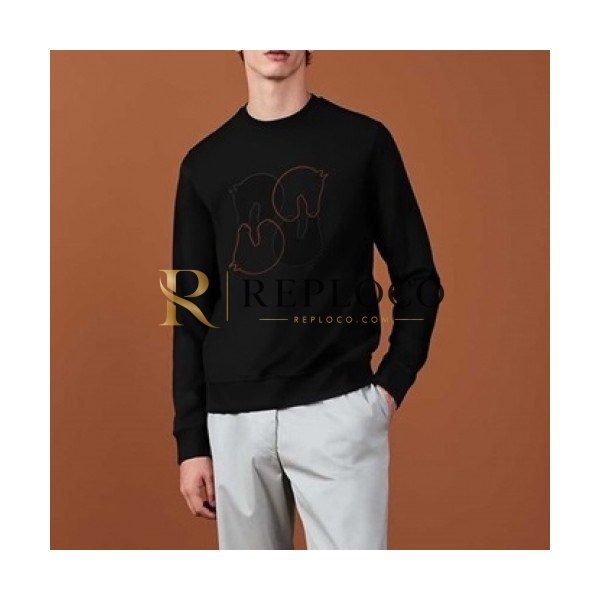 ✨[에르메스]Hermes 2020 Mens Crew-neck Casual Cotton Tshirts- 에르메스 2020 남성 크루넥 캐쥬얼 코튼 기모 긴팔티 Her0534x.Size(m - xl).블랙