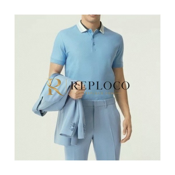 ✨Burberry Mens Logo Cotton Short Sleeved Polo Tshirts Blue - 버버리 2021 남성 로고 코튼 폴로 반팔티 Bur03871x Size(s - 2xl) 블루