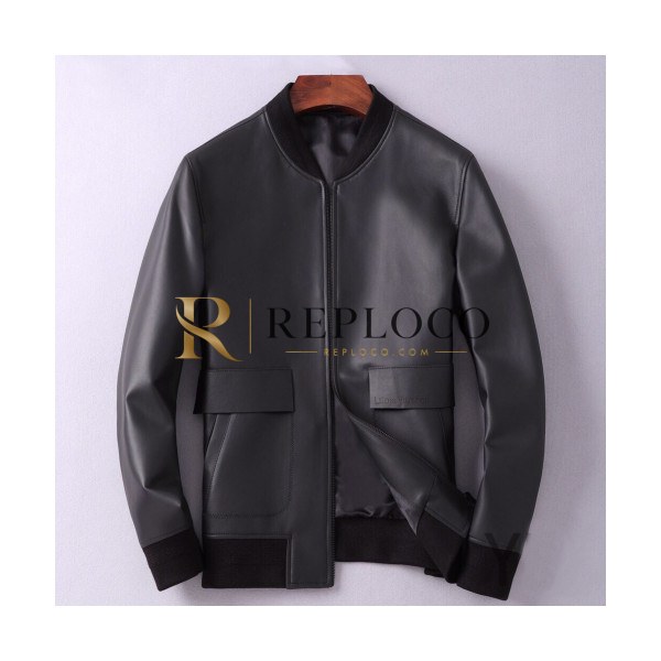 ✨Louis vuitton 2019 Mens Logo Leather Jacket - 루이비통 2019 남성 로고 다운 가죽 자켓 Lou01353x.Size(m - 3xl).블랙
