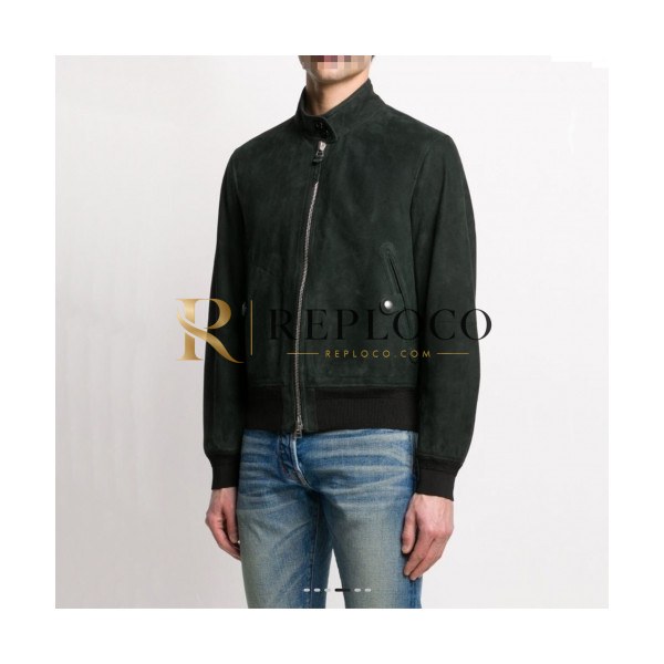 ✨Tom Ford Mens Logo Casual Leather Jacket Green - 톰포드 2021 남성 로고 캐쥬얼 자켓 Tomf0029x Size(m - 3xl) 그린