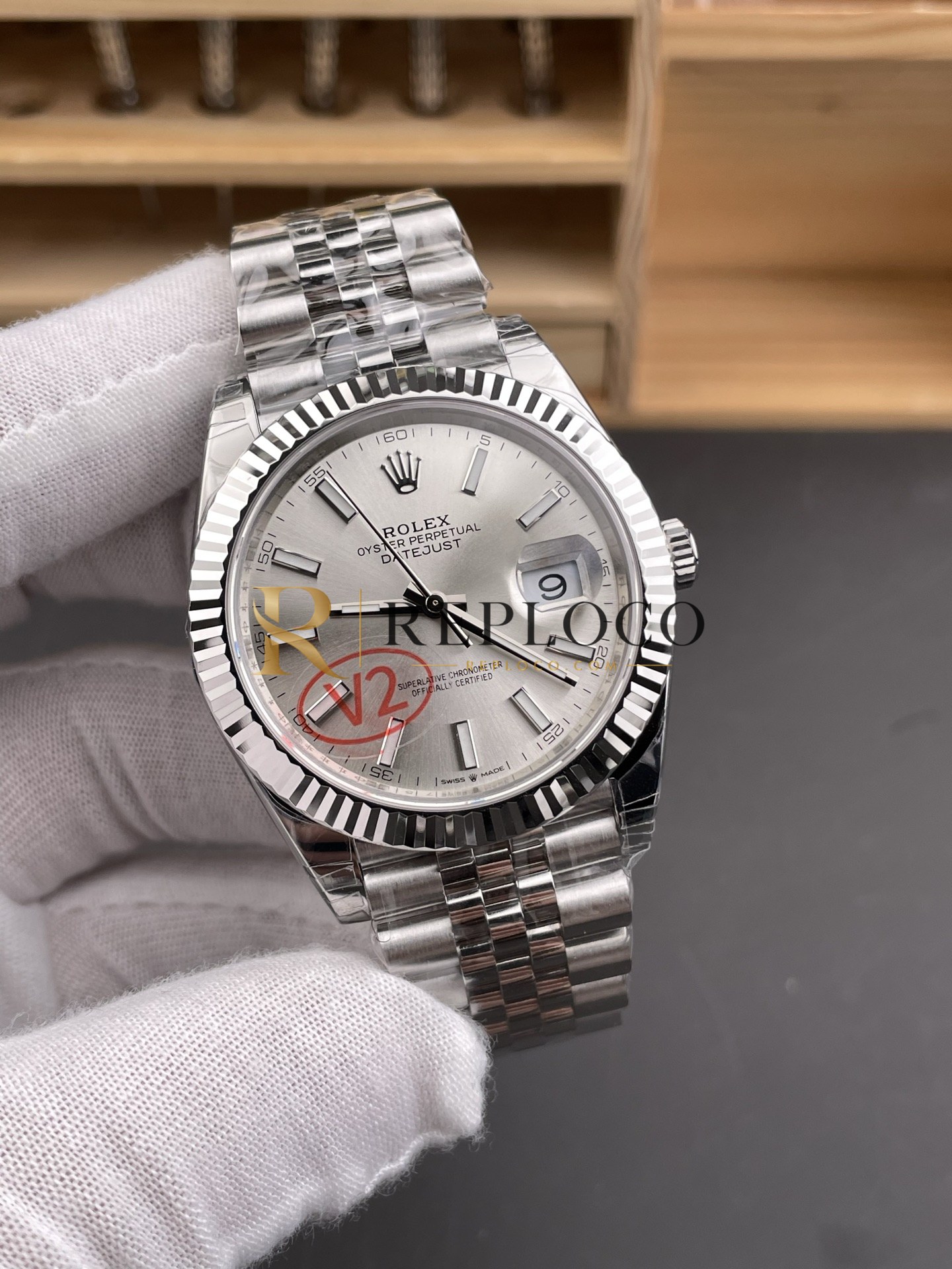 VS 공장 V2 롤렉스 데이토저스트 41mm 126334 실버 선버스트 다이얼 플루티드 베젤 쥬빌리 브레이슬릿 1:1 슈퍼클론 DD3235 무브먼트 - 이미지 4