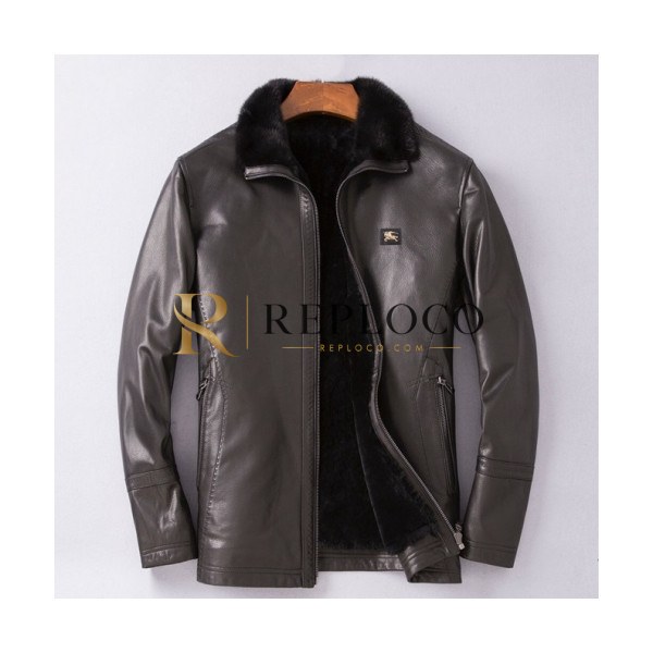 ✨Burberry 2019 Mens Casual Leather Jacket - 버버리 2019 남성 캐쥬얼 가죽 자켓 Bur01727x.Size(l - 4xl).블랙