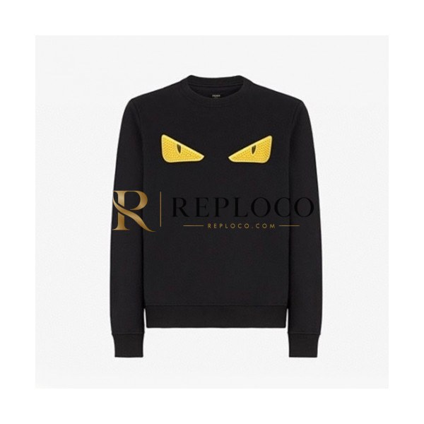 ✨Fendi Mens Logo Crew-neck Cotton Tshirts Black - 펜디 2021 남성 몬스터 크루넥 코튼 긴팔티 Fen01094x Size(m - 3xl) 블랙