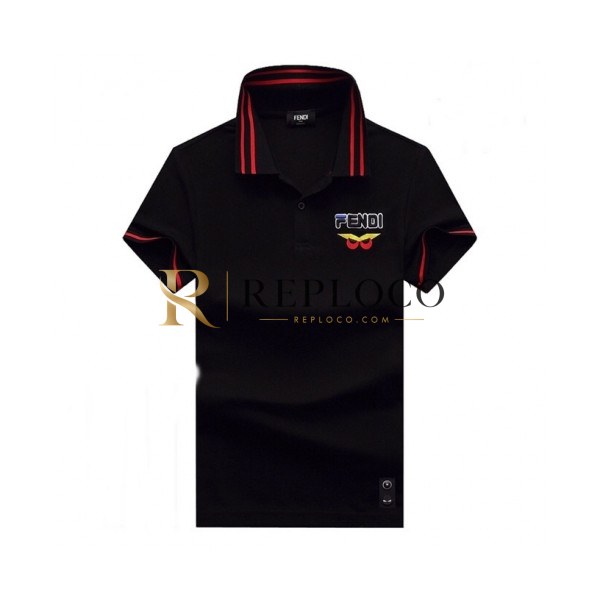 ✨[펜디]Fendi 2020 Mens Logo Casual Cotton Polo Short Sleeved Tshirts - 펜디 2020 남성 로고 캐쥬얼 코튼 폴로 반팔티 Fen0652x.Size(m - 3xl).블랙