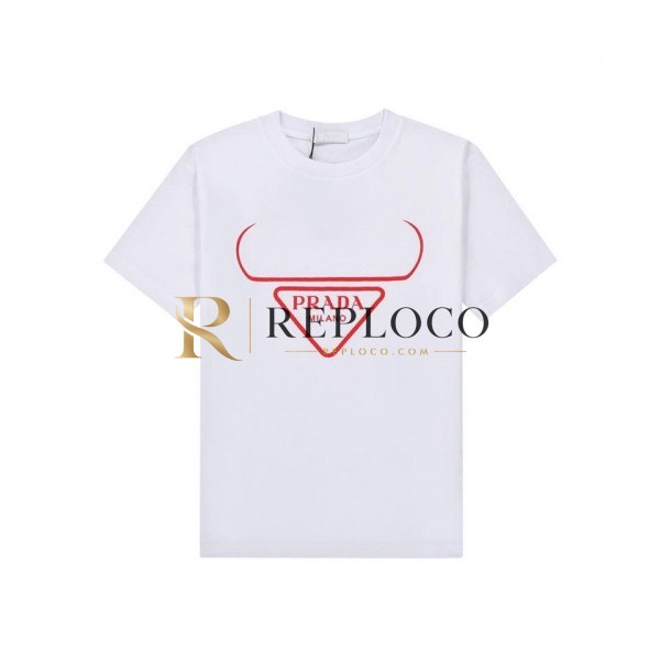 ✨Prada Mens Basic Logo Short Sleeved Tshirts Whire - 프라다 2021 남성 베이직 로고 폴로 반팔티 Pra02270x Size(xs - l) 화이트