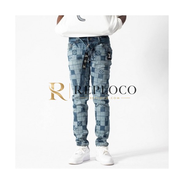 ✨Louis vuitton Mens Monogram Casual Pants Blue - 루이비통 2021 남성 모노그램 캐쥬얼 팬츠 Lou03376x Size(29 - 38) 블루