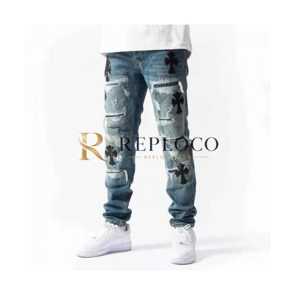 ✨Chrom Hearts 2021 Mens Casual Denim Jeans Blue - 크롬하츠 20201남성 캐쥬얼 데님 청바지 Chr0342x Size(29 - 40) 블루
