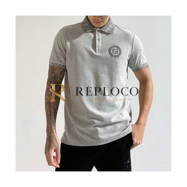 ✨[펜디]Fendi 2020 Mens Logo Casual Short Sleeved Polo Tshirts - 펜디 2020 남성 로고 캐쥬얼 폴로 반팔티 Fen0718x.Size(m - 2xl).그레이