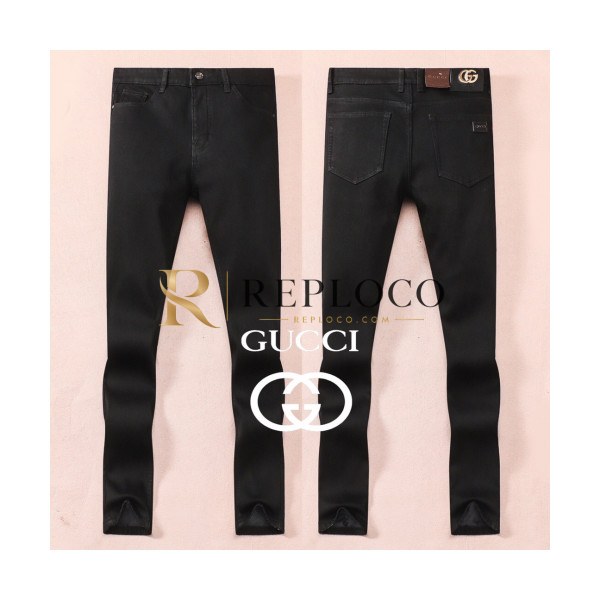 ✨[구찌]Gucci 2019 Mens Casual Initial Logo Denim Pants - 구찌 2019 남성 캐쥬얼 이니셜 로고 데님 기모 팬츠 Guc01892x.Size(29 - 40).블랙