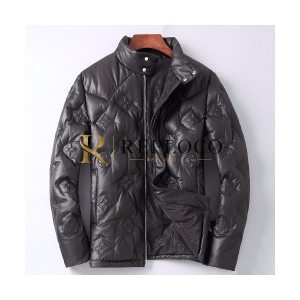 ✨Louis vuitton 2019 Mens Logo Duck Down Leather Jacket - 루이비통 2019 남성 로고 덕다운 가죽 자켓 Lou01354x.Size(s - xl).블랙